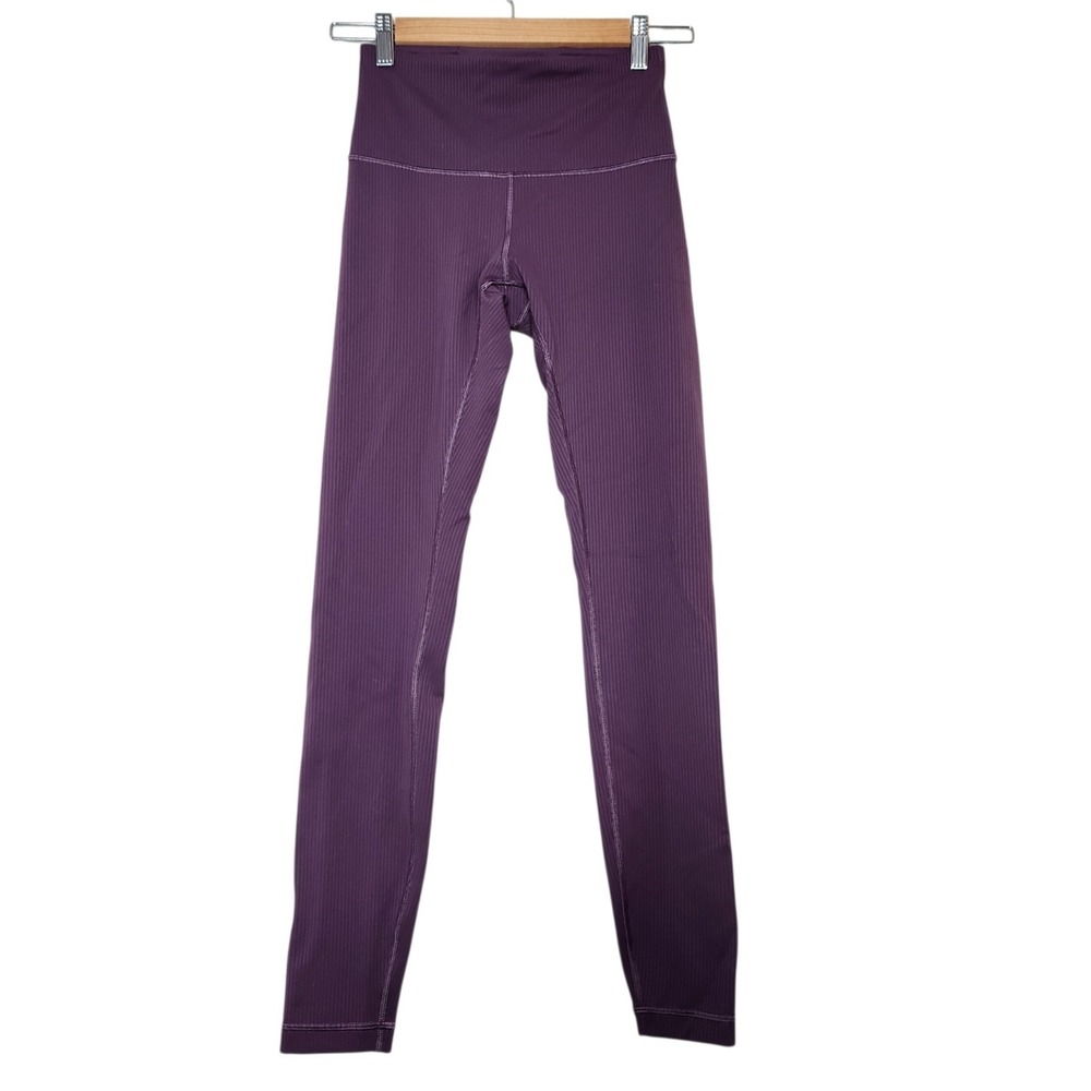 Lululemon Size 4 Wunder Train High-Rise Tight 28" Ribbed Leggings Grape Thistle